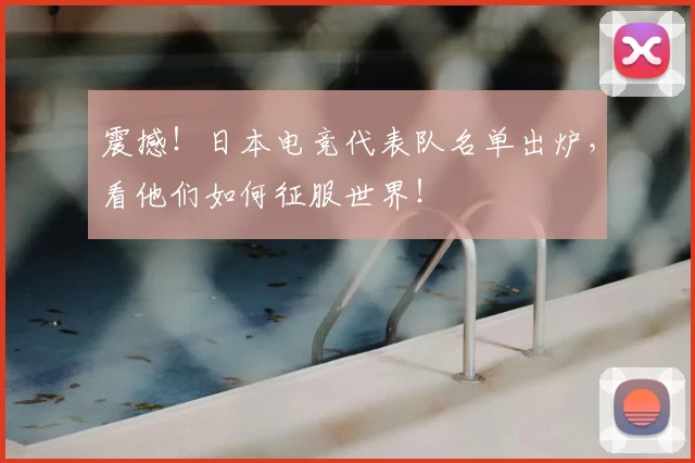 震撼！日本电竞代表队名单出炉，看他们如何征服世界！